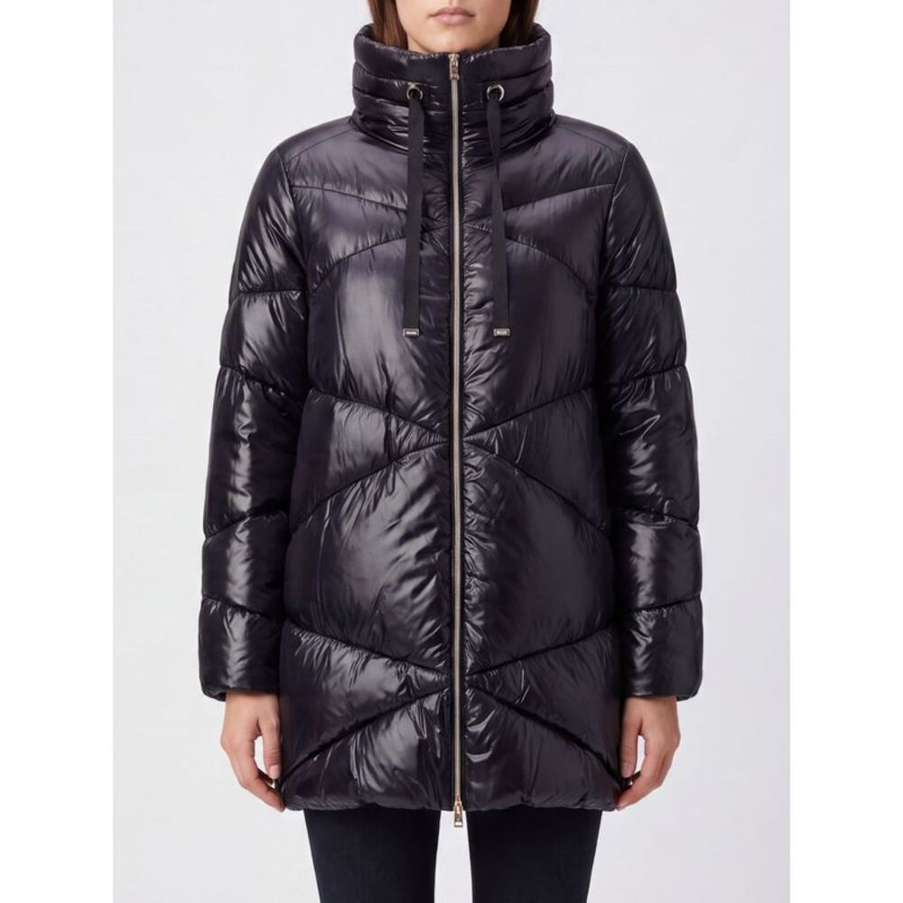 Herno Women Herno Knee-Length Quilted Nylon Down Jacket With High Collar